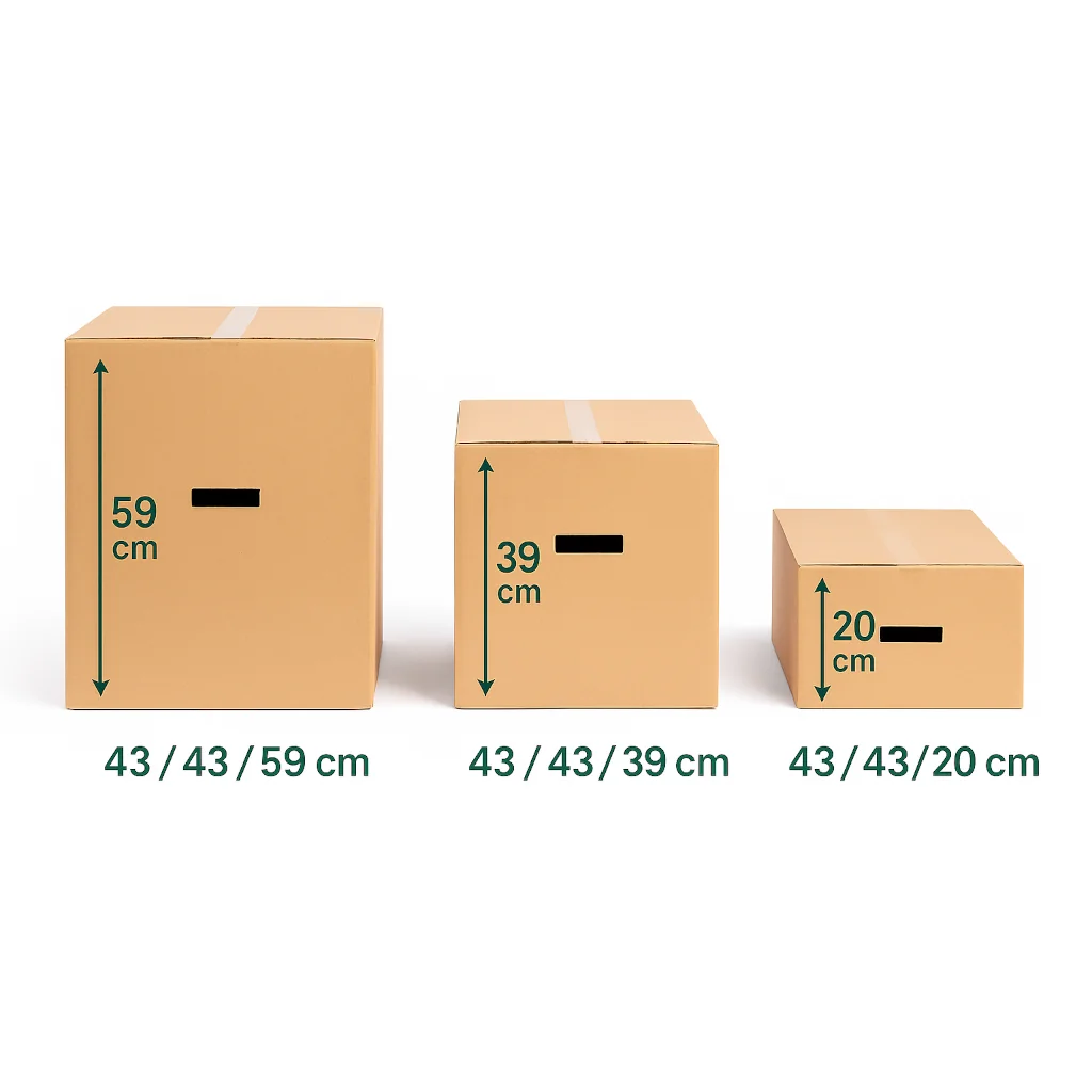 Cartons de déménagement avec poignées