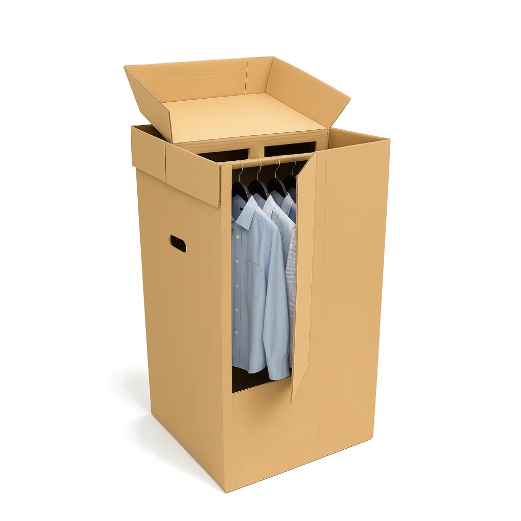Carton penderie contenant des chemises