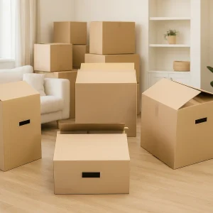 Cartons de déménagement avec poignées