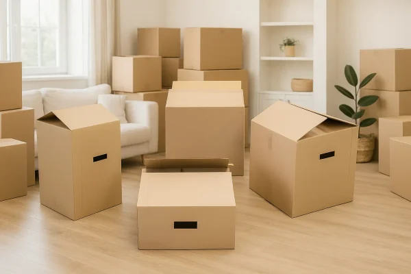 Cartons de déménagement avec poignées
