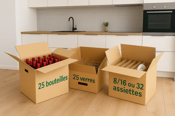 Cartons pour la vaisselle fragile